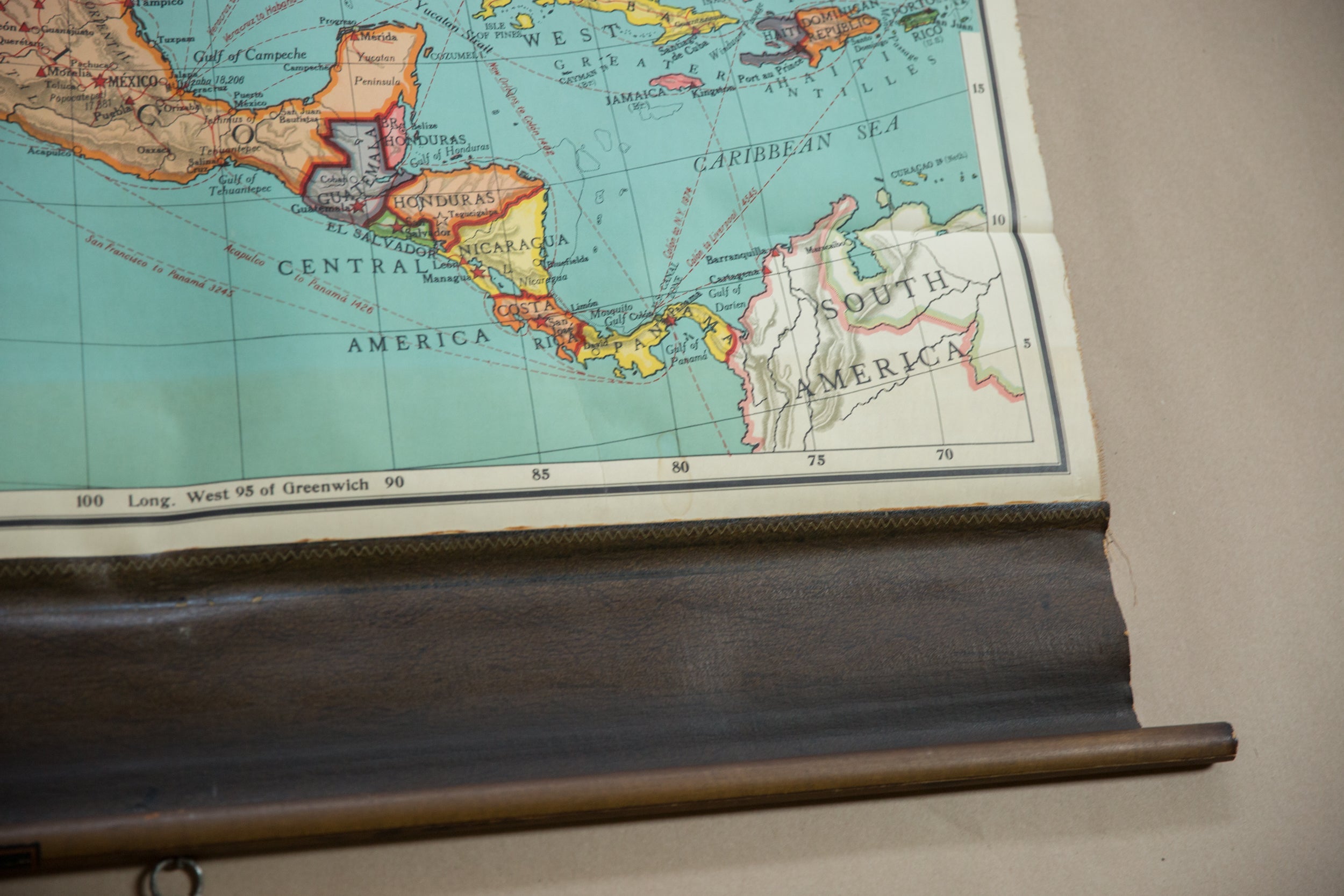 Vintage Nystrom Pull Down Map of North America
