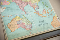 Vintage Nystrom Pull Down Map of Asia and Australia