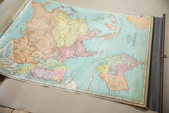 Vintage Nystrom Pull Down Map of Asia and Australia