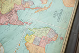 Vintage Nystrom map detail of Australia, Tasmania, with original pastel colors and creasing.