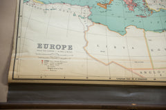 Vintage Nystrom Pull Down Map of Europe