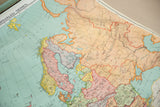 Vintage Nystrom map detail: Soviet Socialist Republic text, Black, and Caspian Seas.