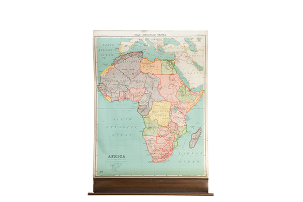 Vintage Nystrom Pull Down Map of Africa // ONH Item: 12561