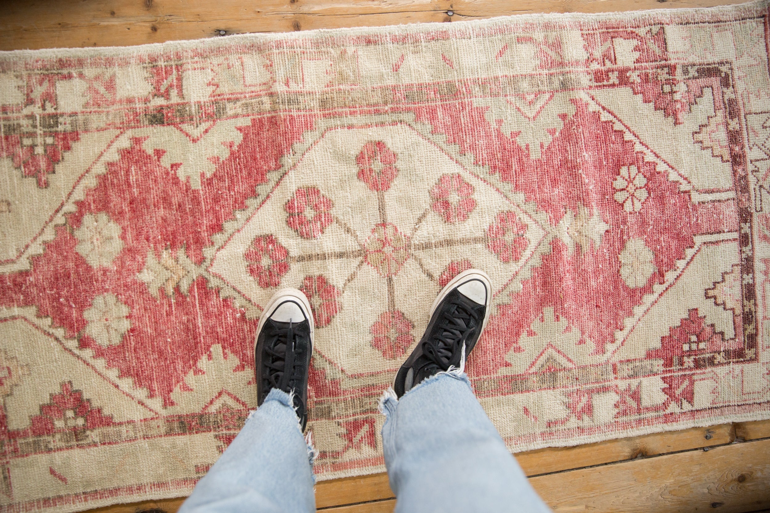 Vintage Distressed Oushak Rug Runner // ONH Item: 12569, Image 1