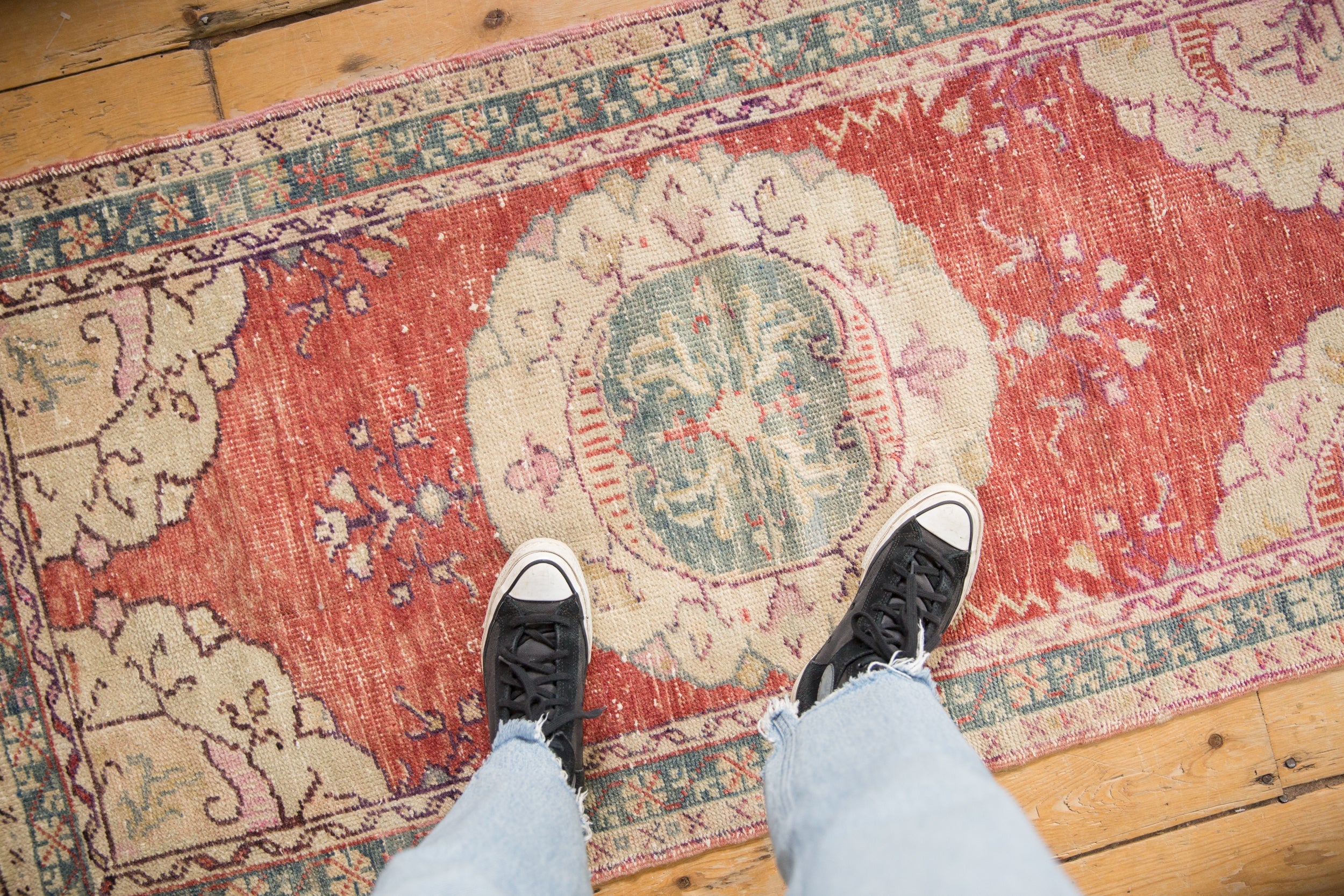 Vintage Distressed Oushak Rug Runner // ONH Item: 12584, Image 1