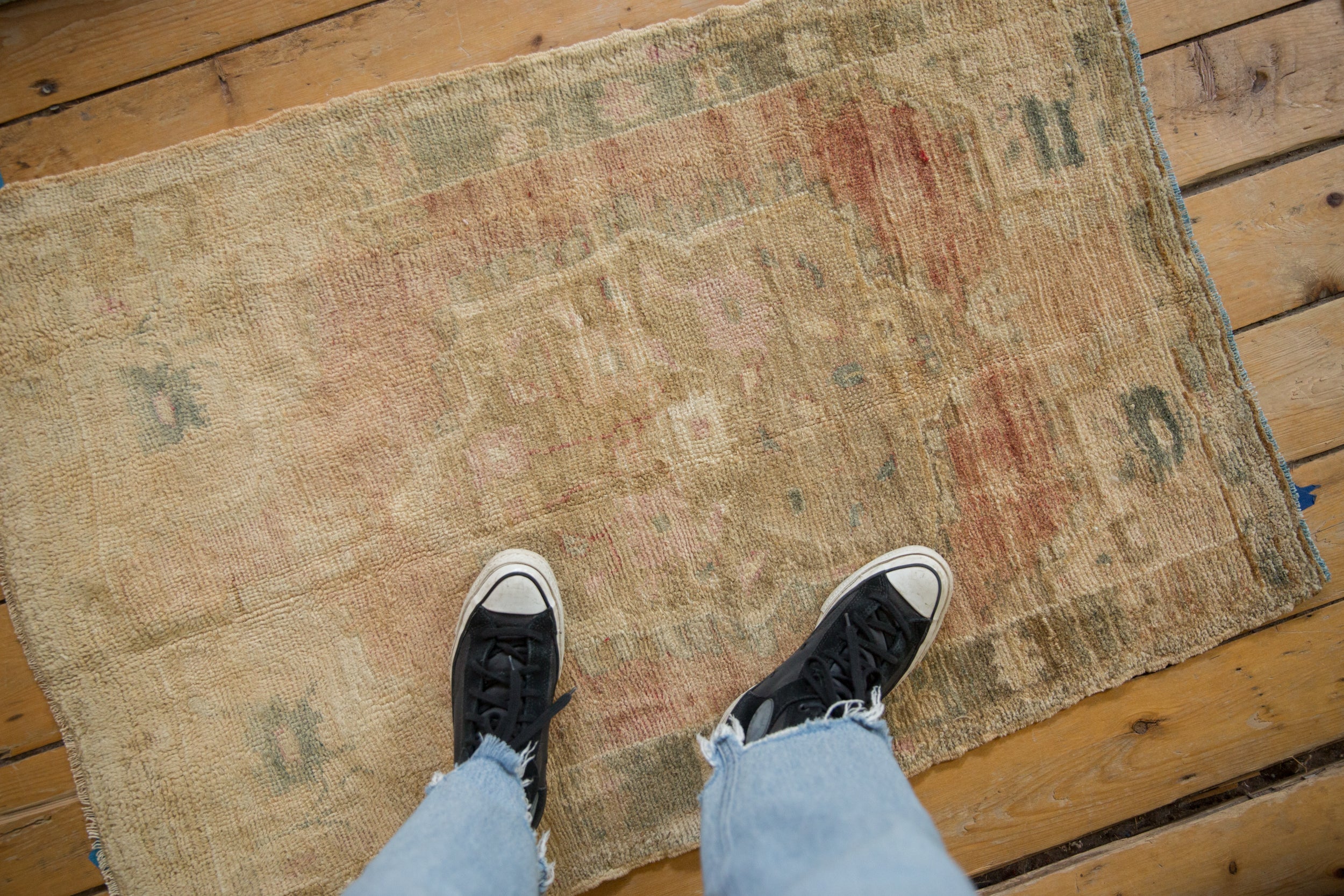 Vintage Distressed Antique Washed Oushak Rug // ONH Item: 12585, Image 1