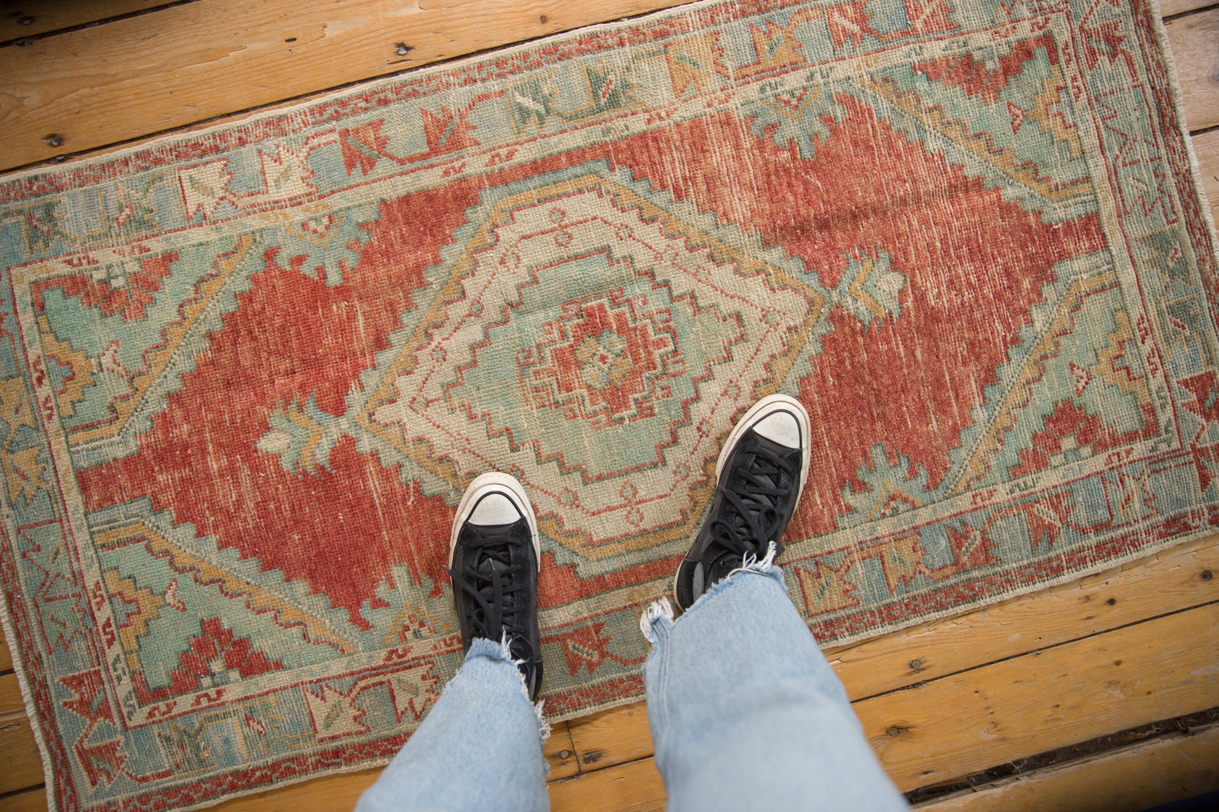 Vintage Distressed Oushak Rug Runner // ONH Item: 12587, Image 1
