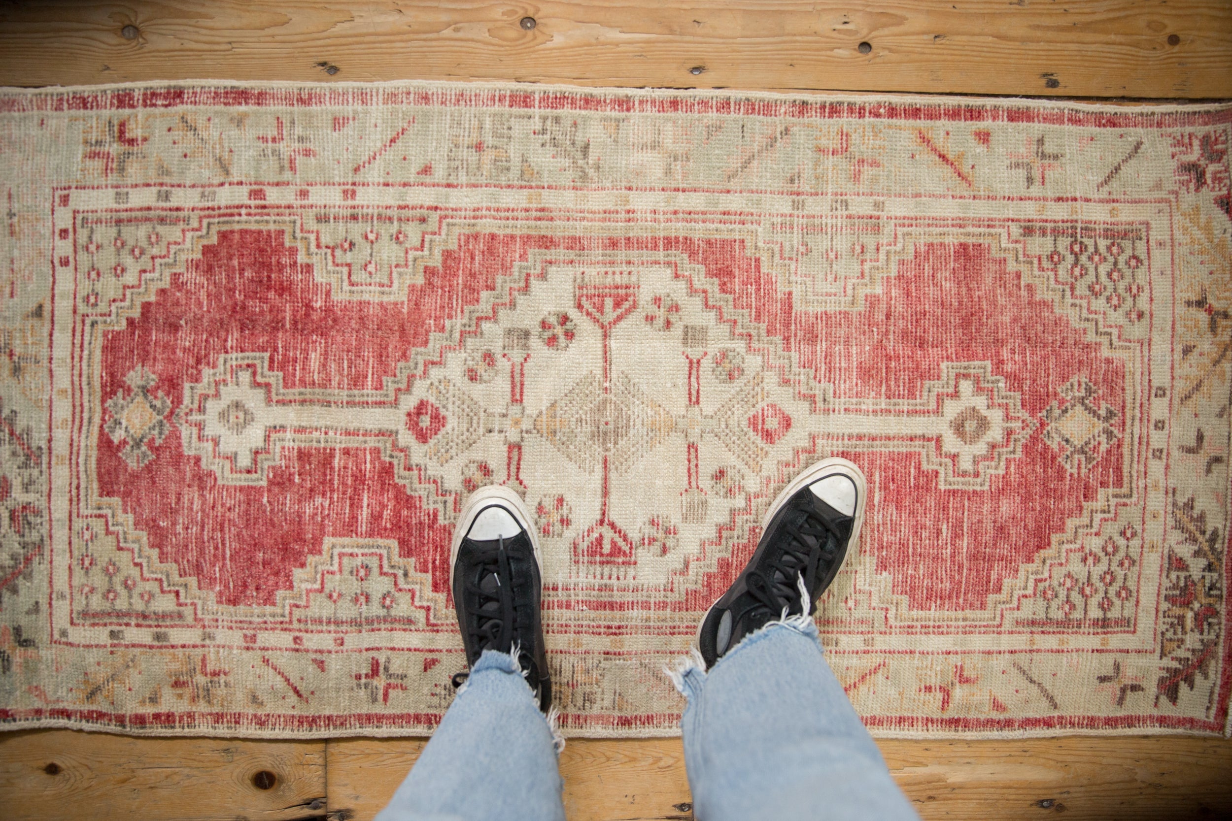 Vintage Distressed Oushak Rug Runner // ONH Item: 12590, Image 1