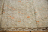 Close-up of the distressed wool pile showing diamond relief texture and a zig-zag border.