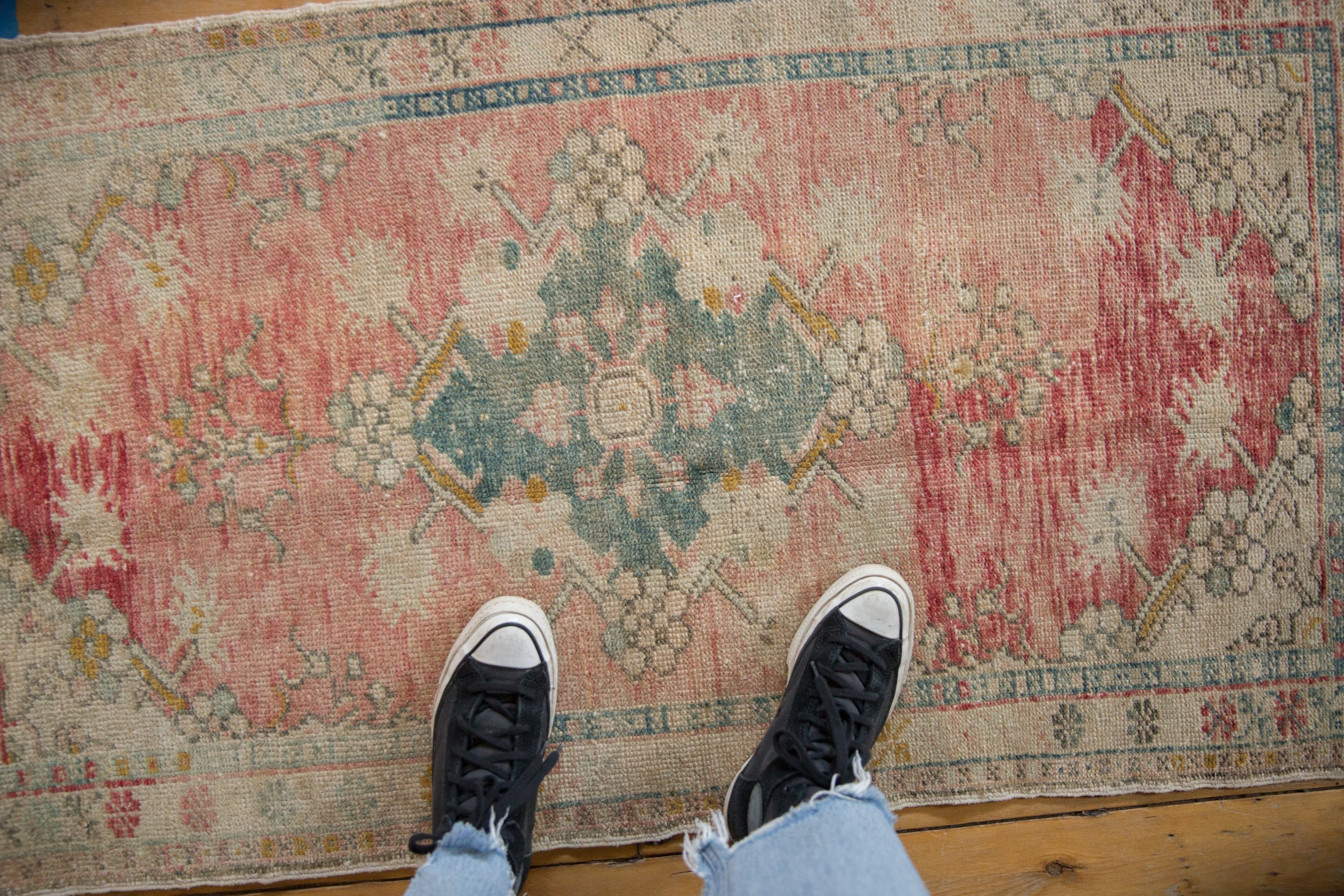 Vintage Distressed Oushak Rug // ONH Item: 12594, Image 1