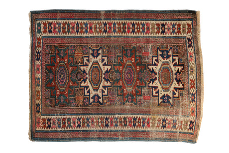 3x4 Antique Caucasian Square Rug