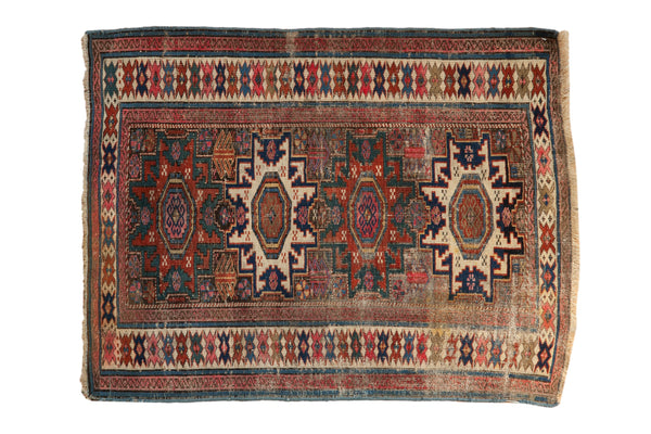 Antique Caucasian Square Rug // ONH Item: 12611