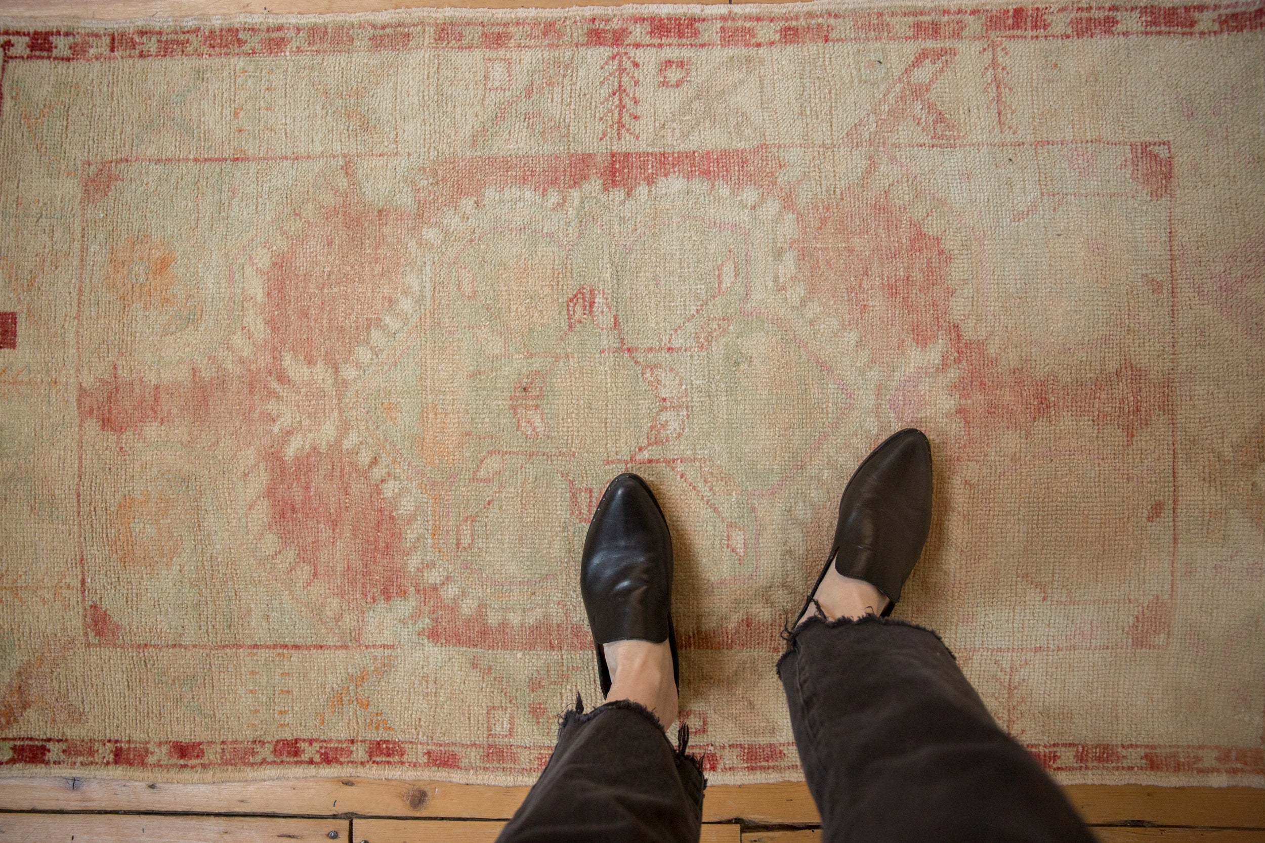 Vintage Distressed Oushak Rug Runner // ONH Item: 12624, Image 1