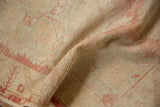 Distressed vintage Oushak runner texture, showing even wear and faint foundation.