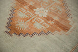 Vintage Distressed Kars carpet detail with stepped terracotta and slate blue fields.