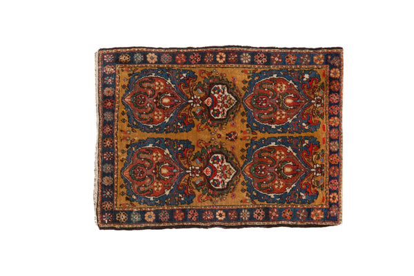 Antique Fine Farahan Sarouk Square Rug Mat // ONH Item: 12650