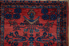 1.5x2 Antique Sampler German Sarouk Square Rug Mat