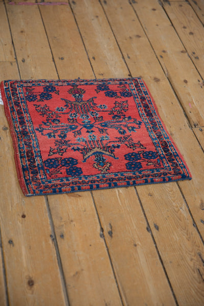 Antique Sampler German Sarouk Square Rug Mat // ONH Item: 12651, Image 3