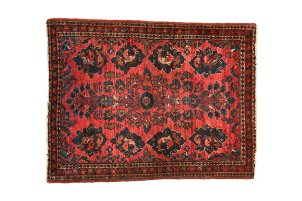 Vintage Fine Sarouk Square Rug Mat // ONH Item: 12652