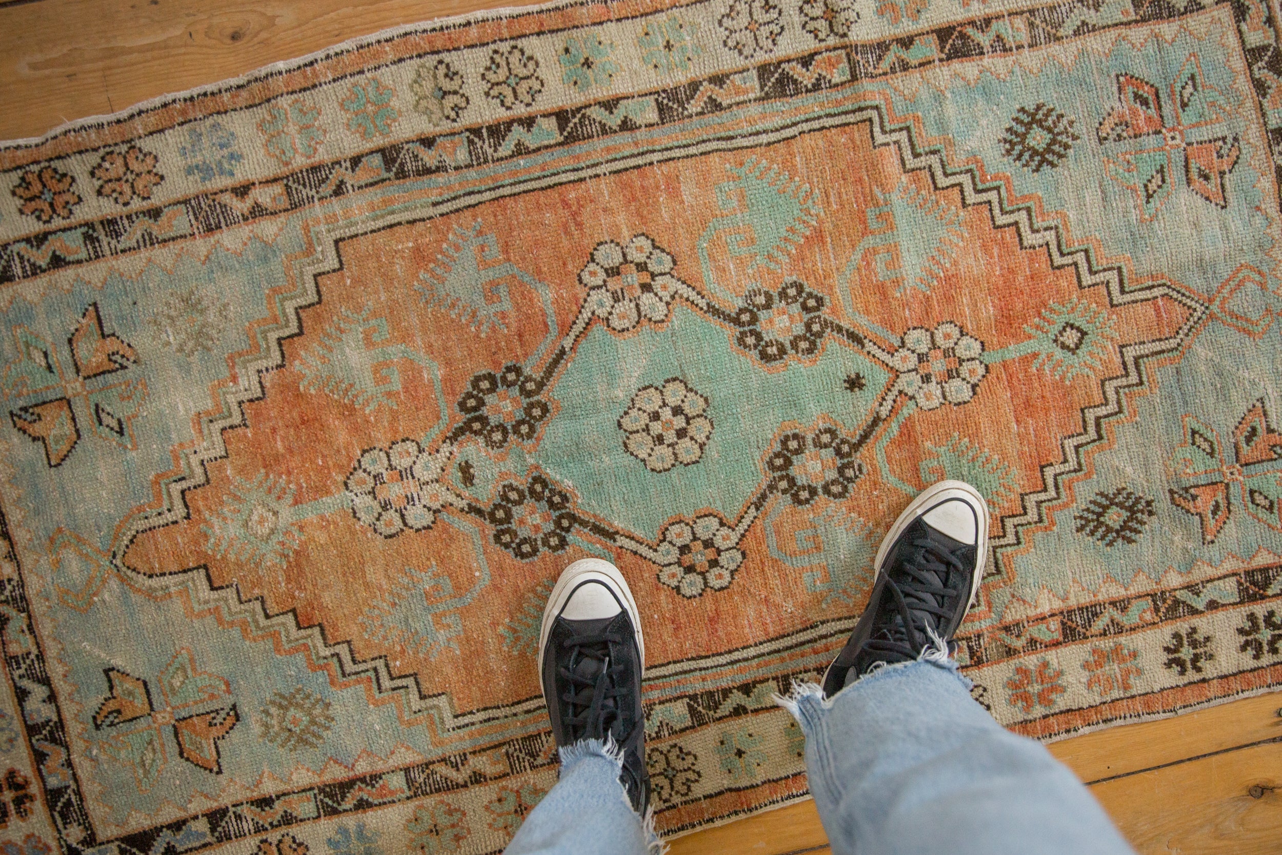 Vintage Distressed Oushak Rug Runner // ONH Item: 12664, Image 1
