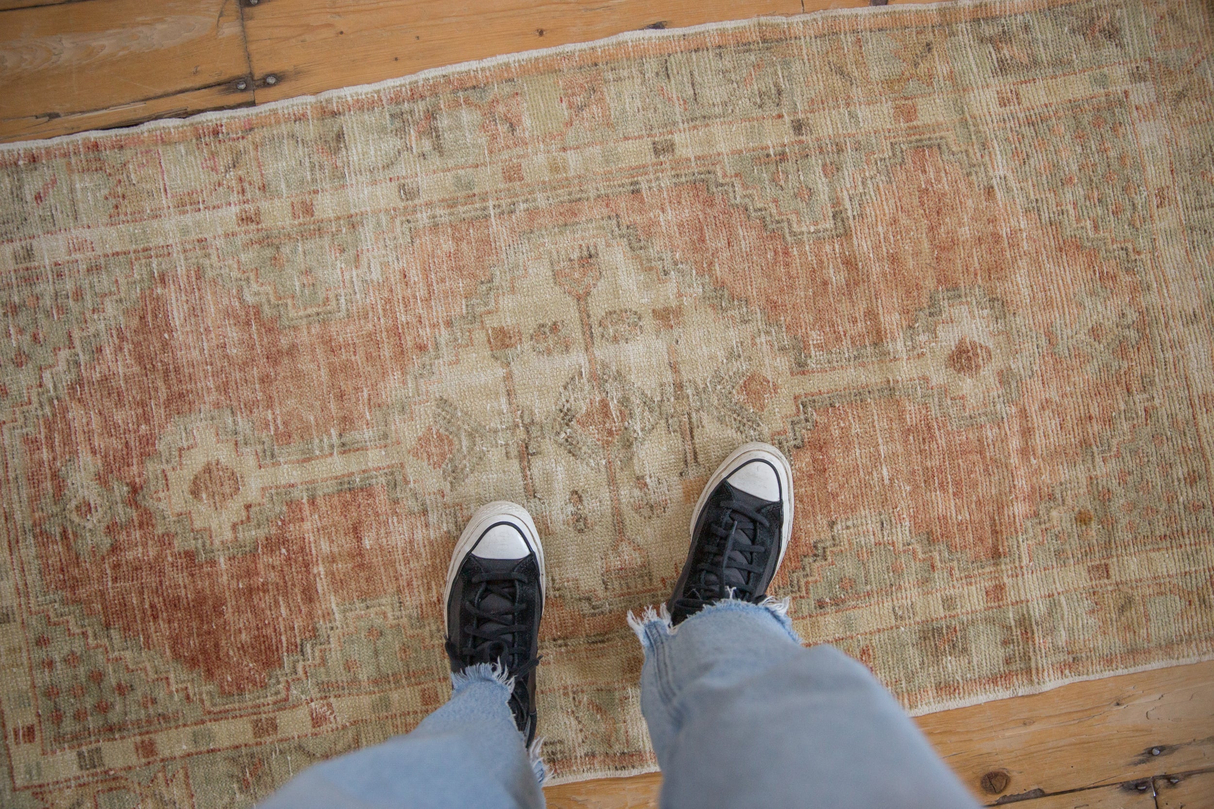 Vintage Distressed Oushak Rug Runner // ONH Item: 12686, Image 1