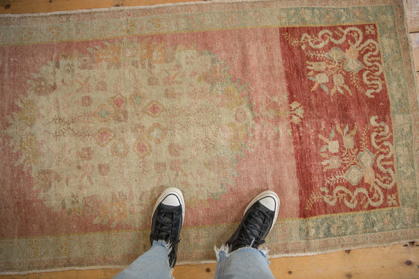 Vintage Distressed Oushak Rug Runner // ONH Item: 12693, Image 1