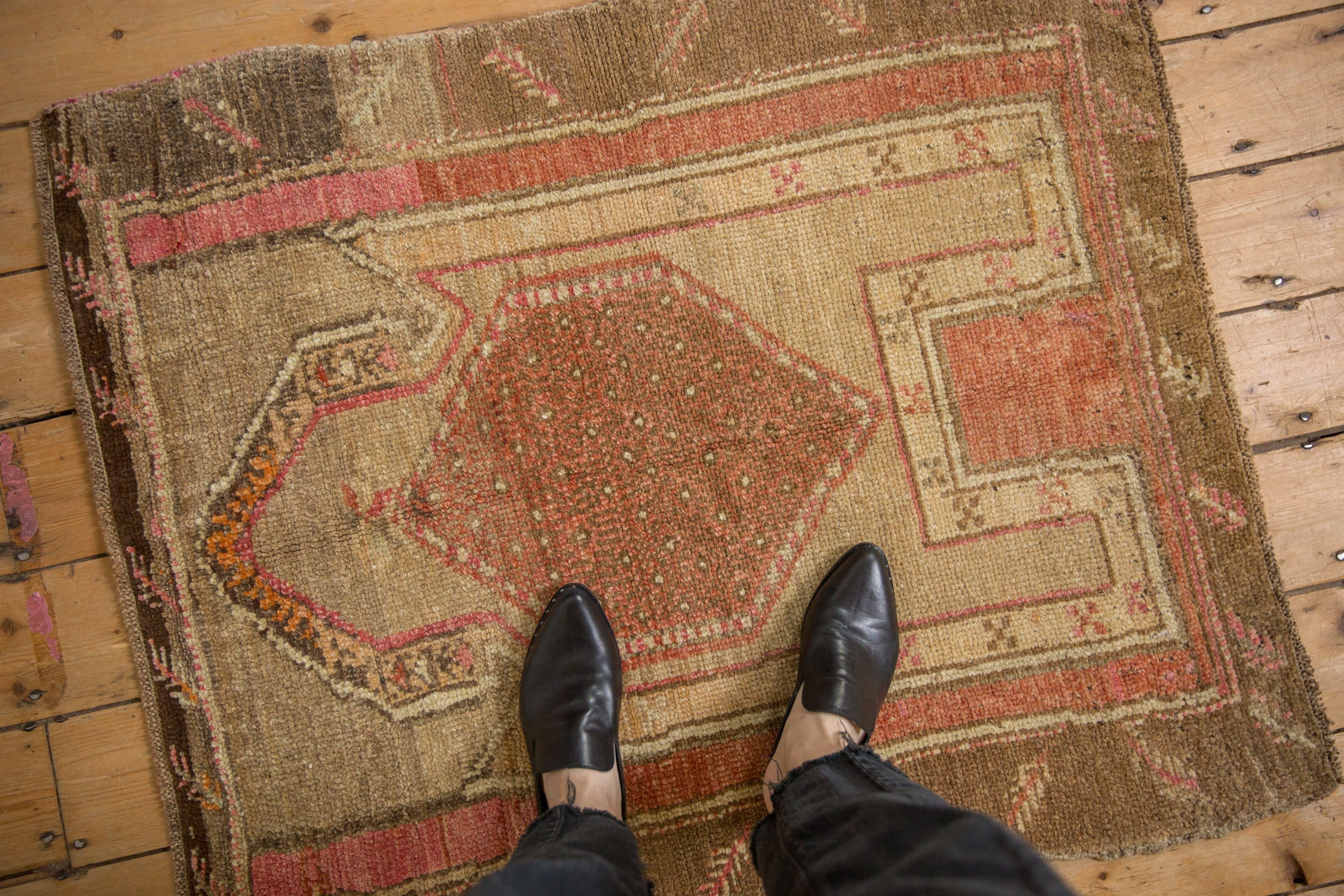 Vintage Distressed Kars Square Rug // ONH Item: 12696, Image 1