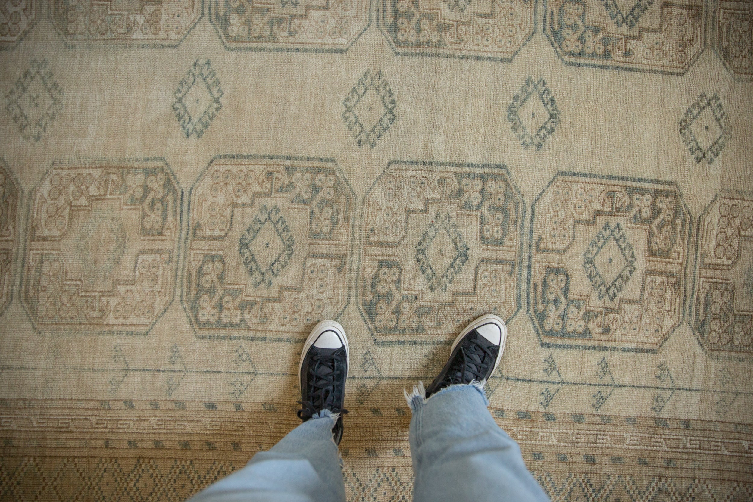 Vintage Distressed Ersari Carpet // ONH Item: 12708, Image 1