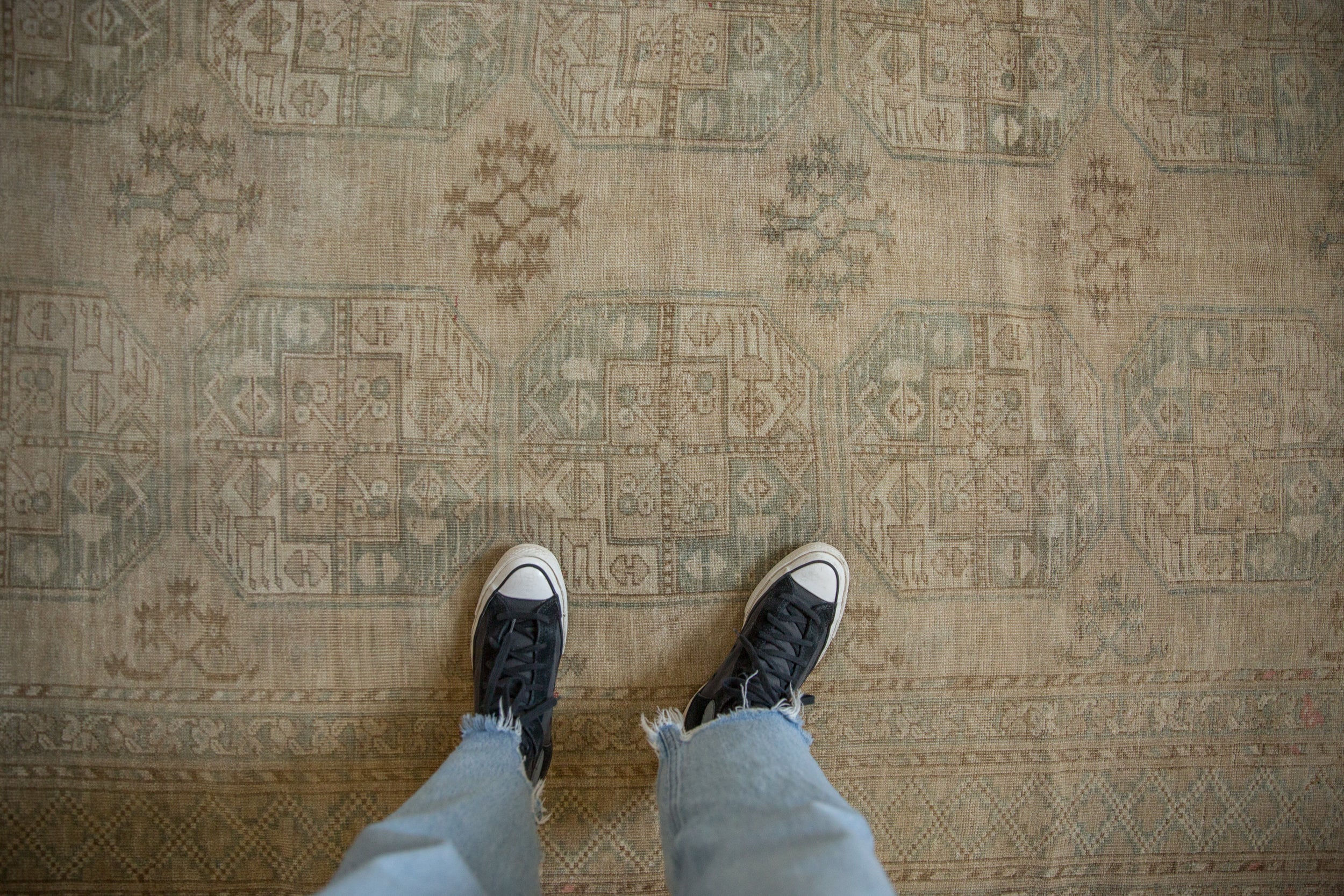 Vintage Distressed Oushak Carpet // ONH Item: 12709, Image 1