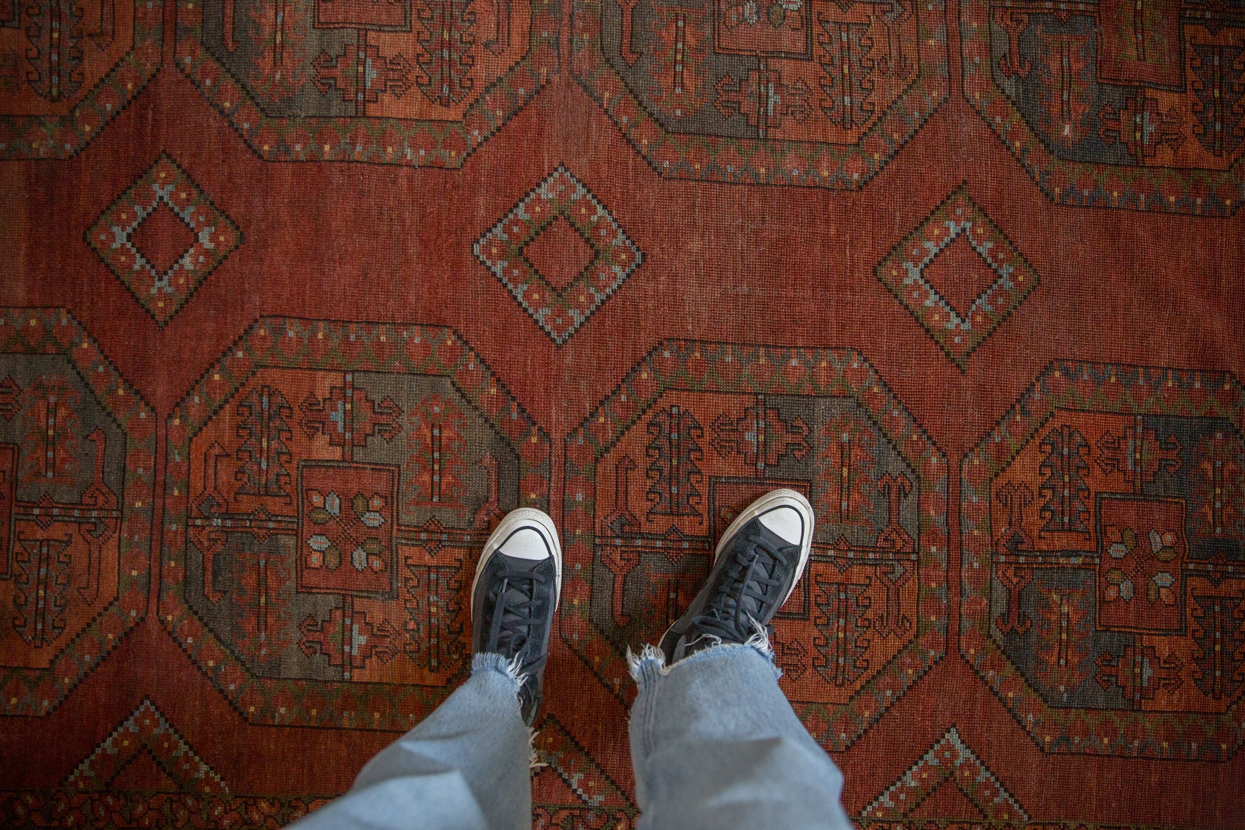 Vintage Distressed Ersari Carpet // ONH Item: 12710, Image 1