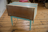 Original maker's mark 'Wal. & Elm - 60' stamped on the back of the vintage nightstand.