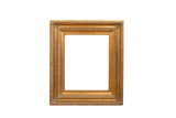 Vintage Golden Wood Picture Frame with carved leaf design, 30x26 inches.