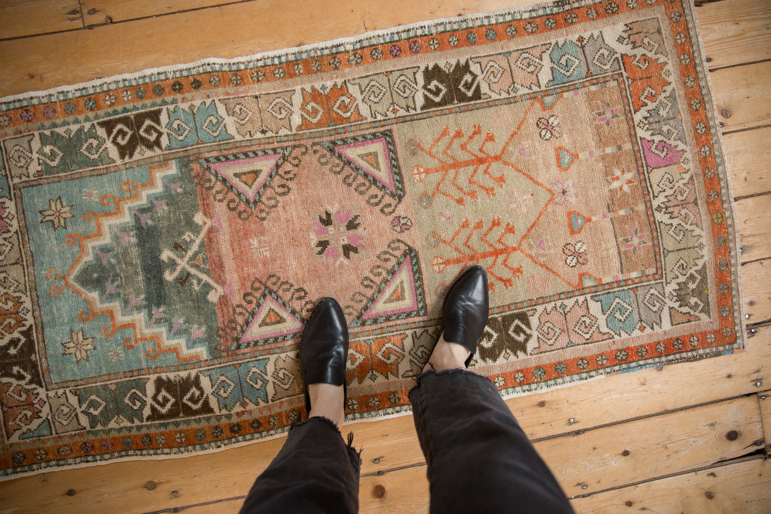 Vintage Distressed Oushak Rug Runner // ONH Item: 12764, Image 1