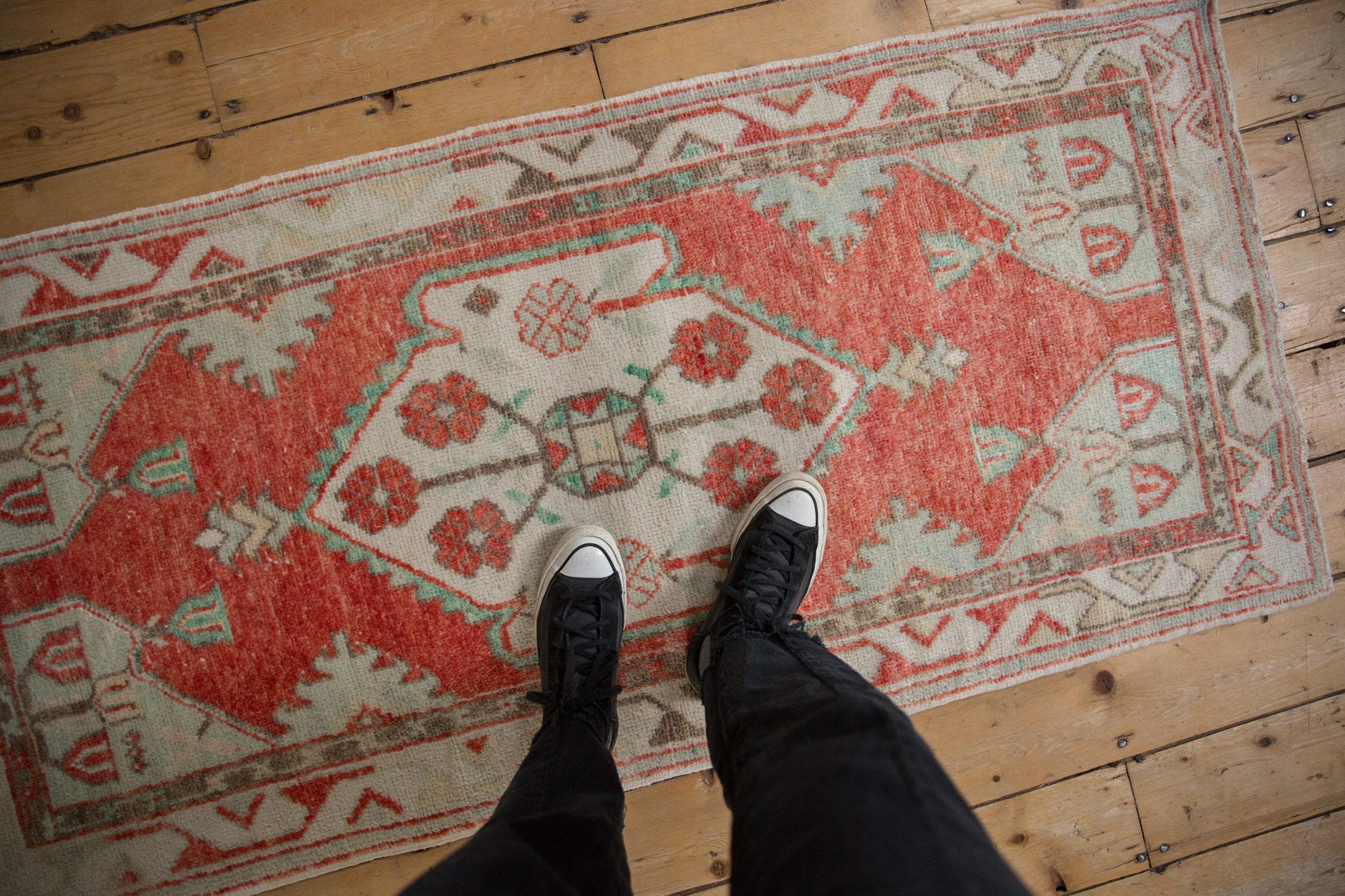 Vintage Distressed Oushak Rug Runner // ONH Item: 12773, Image 1