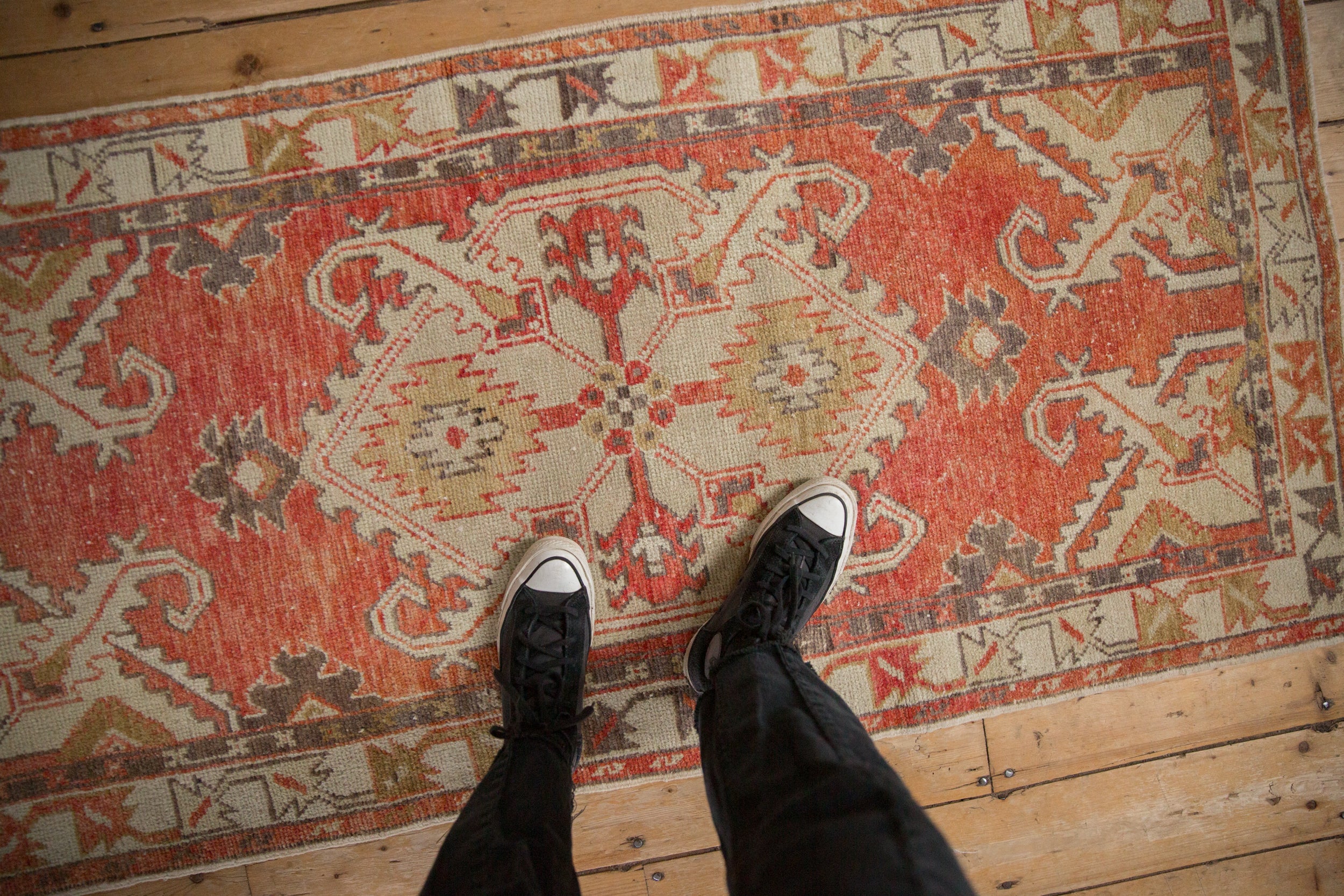 Vintage Distressed Oushak Rug Runner // ONH Item: 12777, Image 1