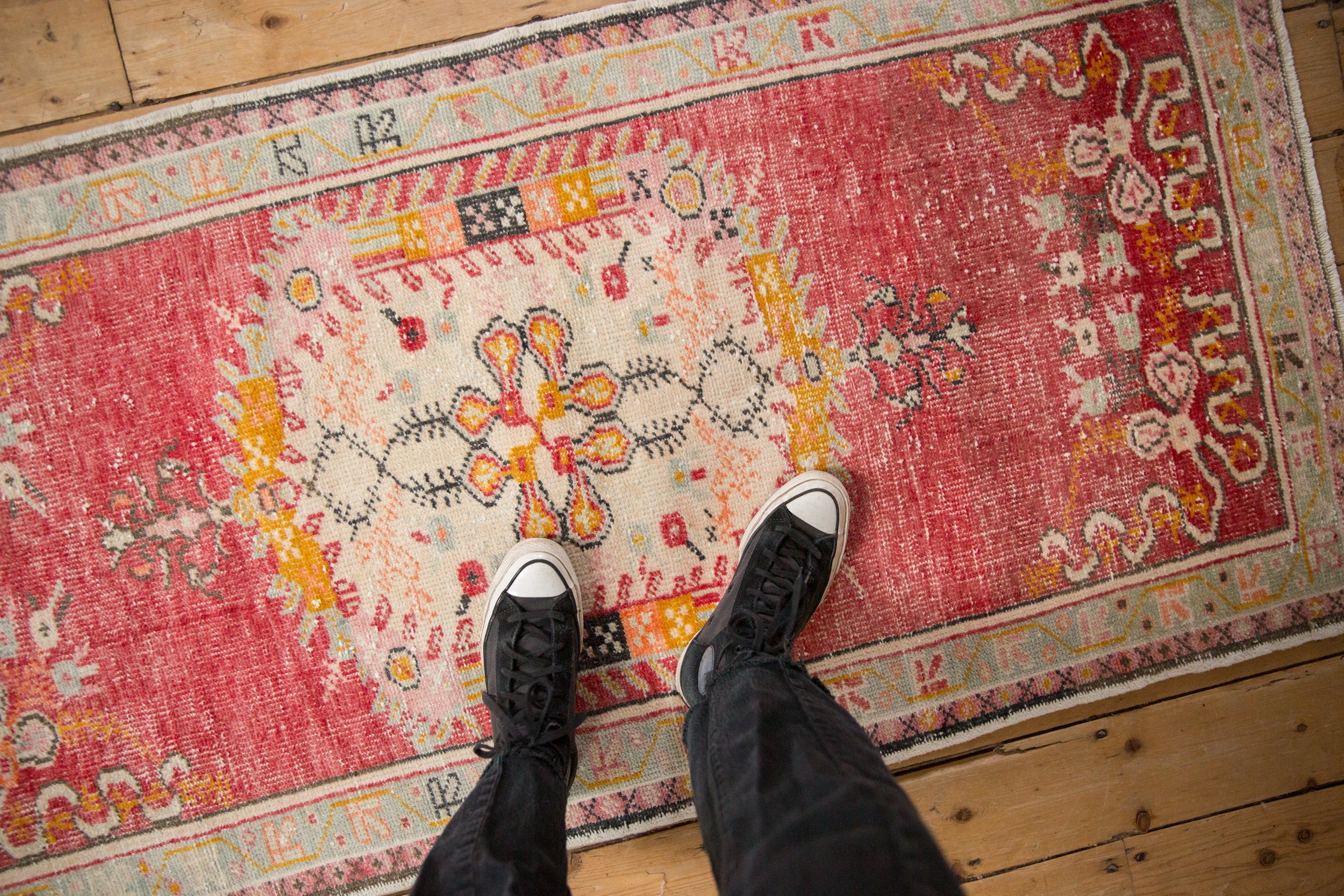 Vintage Distressed Oushak Rug Runner // ONH Item: 12779, Image 1