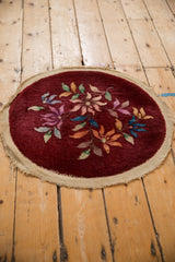 2x2 Vintage Art Deco Round Rug Mat