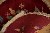 Restored side selvage and hand-knotted foundation on a vintage Chinese Art Deco rug.