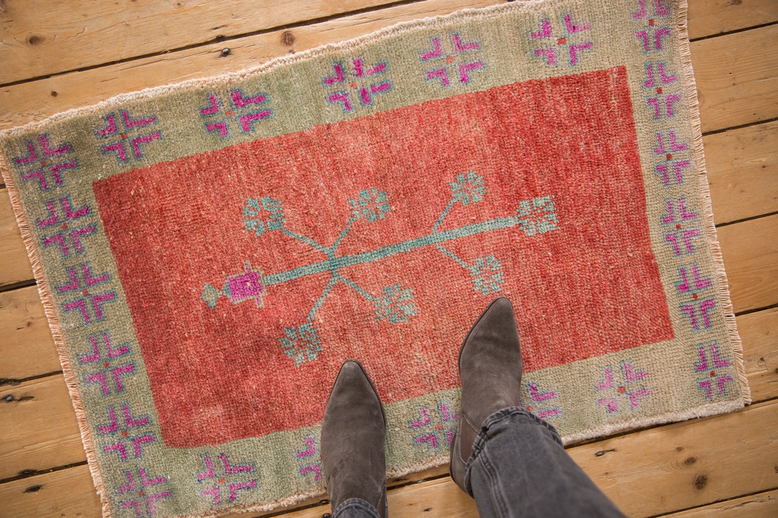 Vintage Distressed Oushak Rug // ONH Item: 12808, Image 1