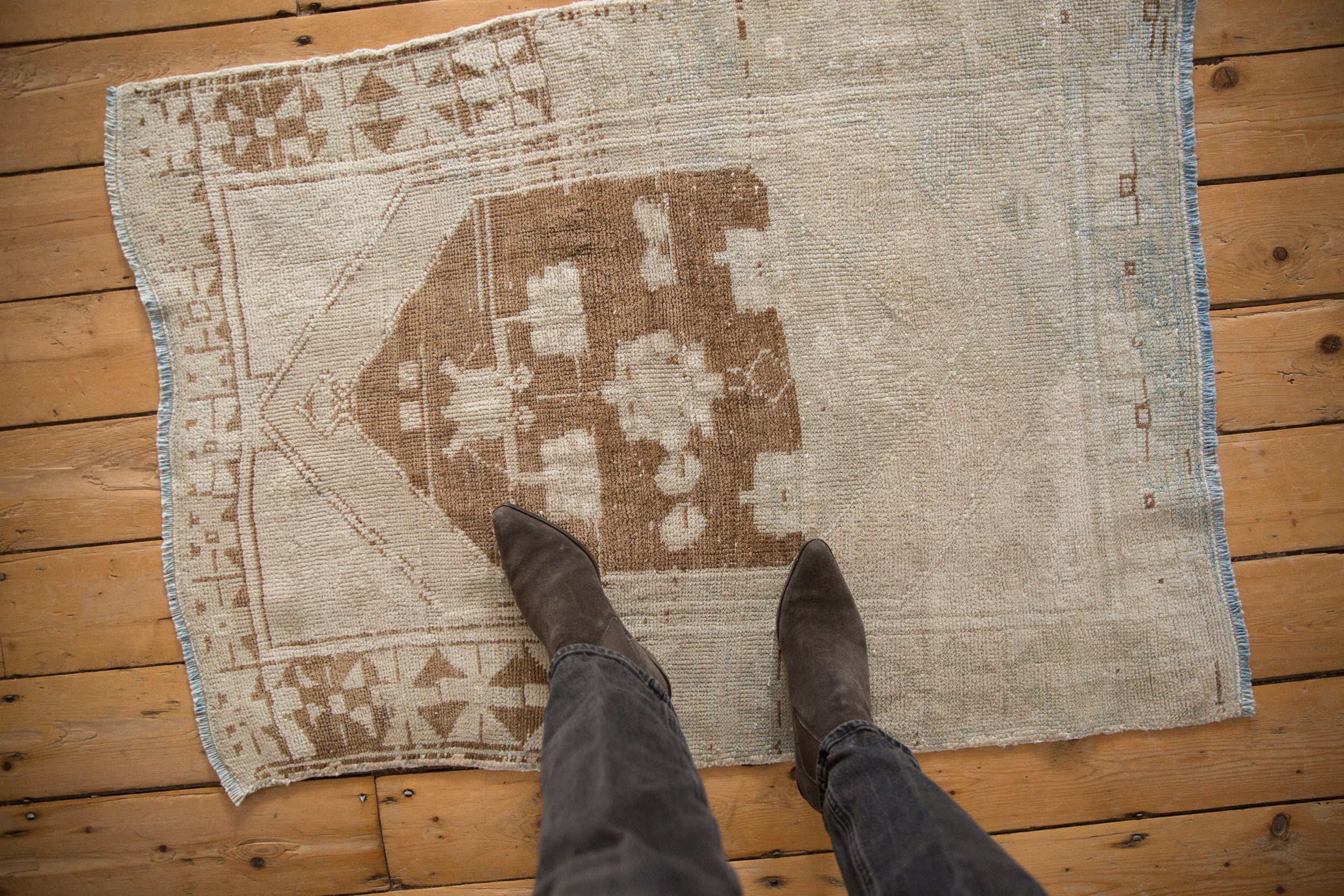 Vintage Distressed Oushak Square Rug // ONH Item: 12813, Image 1