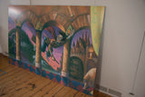 Extra large Harry Potter poster featuring the iconic book art, viewed from an angle.