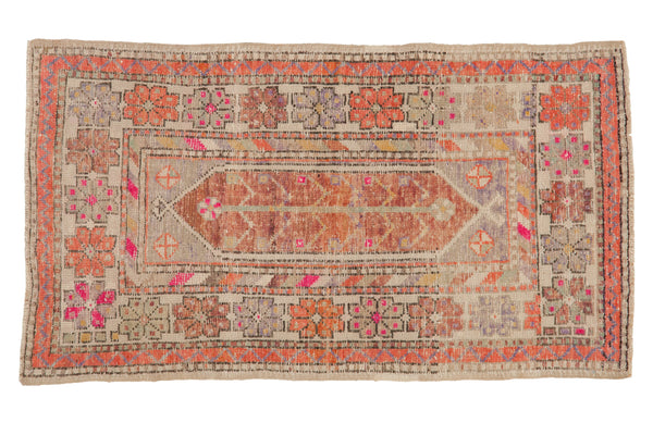 2.5x5 Vintage Distressed Oushak Rug Runner // ONH Item 12831