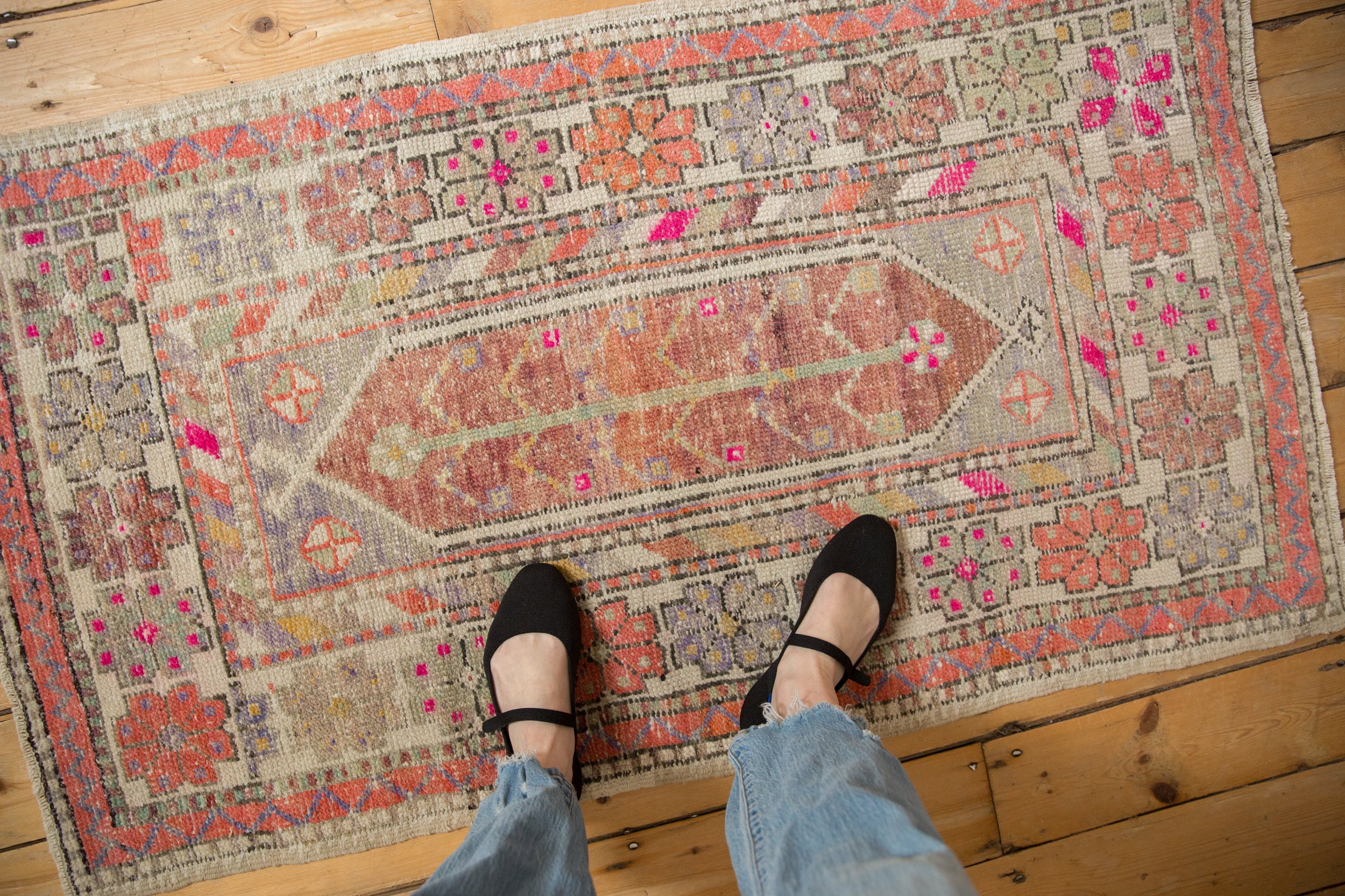 2.5x5 Vintage Distressed Oushak Rug Runner // ONH Item 12831, Image 1