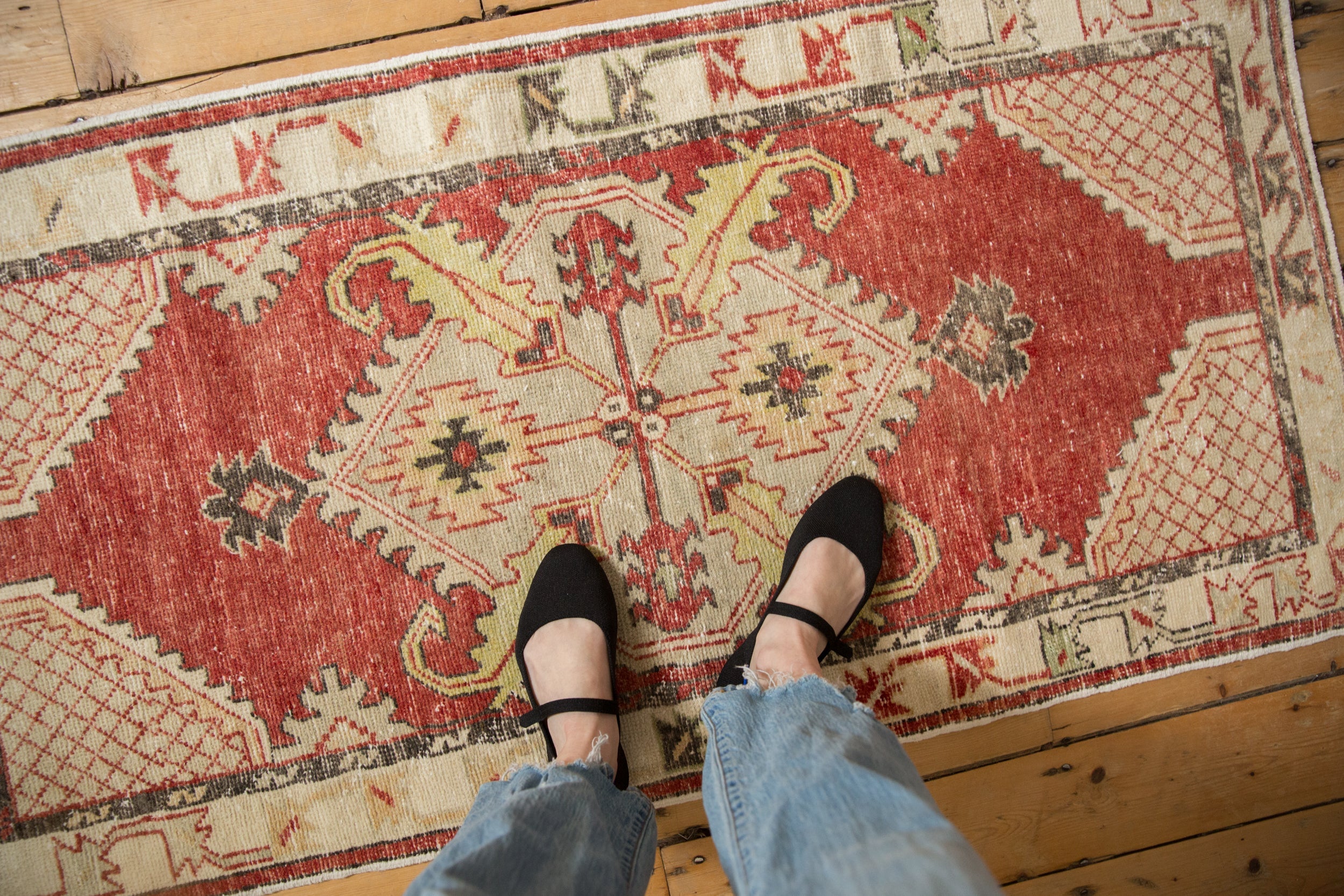 2.5x5.5 Vintage Distressed Oushak Rug Runner // ONH Item 12834, Image 1