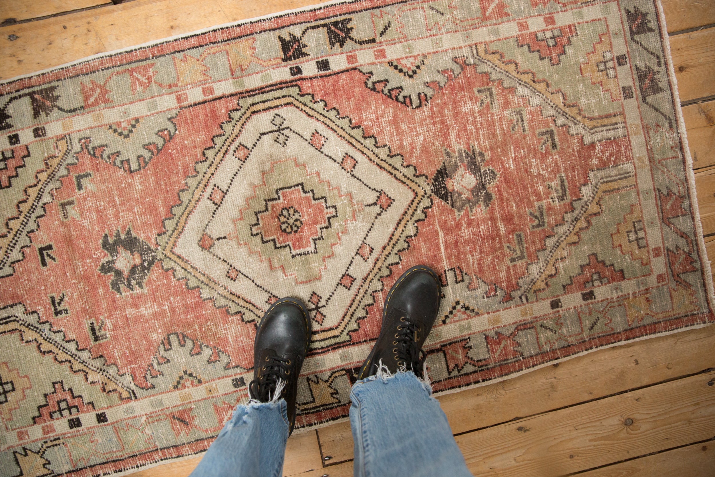 Vintage Distressed Oushak Rug Runner // ONH Item: 12845, Image 1