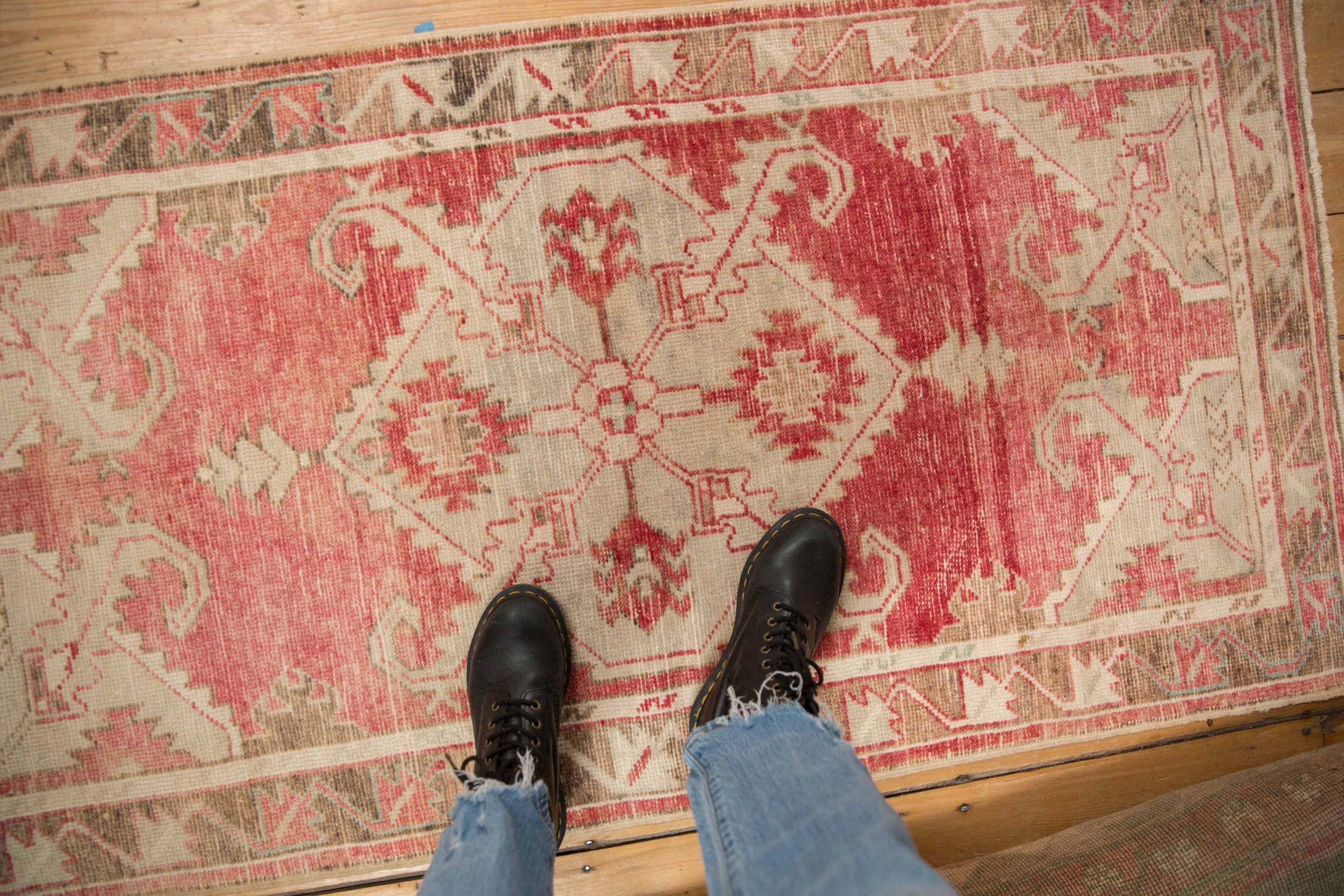 Vintage Distressed Oushak Rug Runner // ONH Item: 12847, Image 1