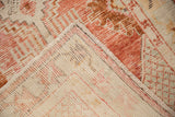Back of the vintage rug showing the hand-knotted construction and secured side cord selvage.