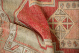 Evenly worn knot heads showing the soft texture of a distressed Turkish Oushak rug.