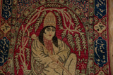 Central pictorial cameo detail of a seated royal figure in a forest scene.