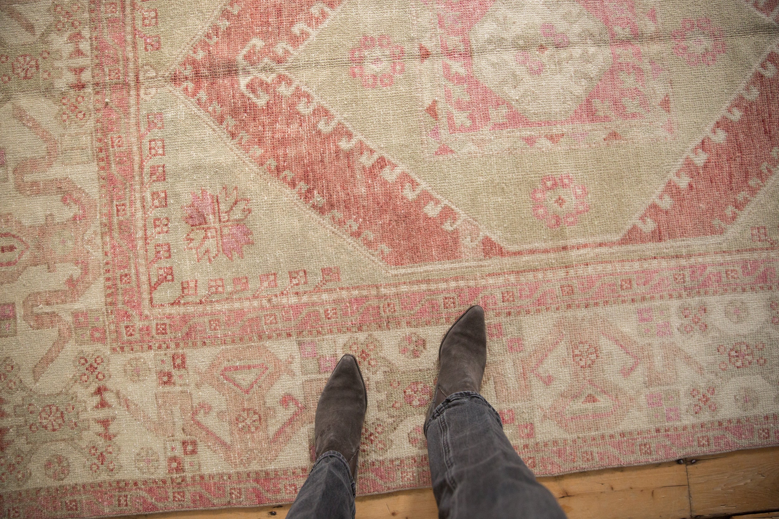 Vintage Distressed Oushak Carpet // ONH Item: 12860, Image 1